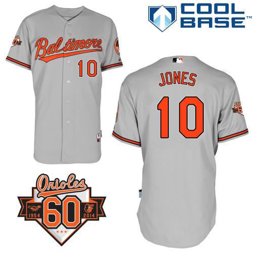 Orioles #10 Adam Jones Grey Cool Base Stitched MLB Jersey - Click Image to Close